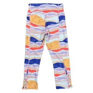 Lululemon True Self Crop Leggings Bleacher Stripe White Iris Flower size 6